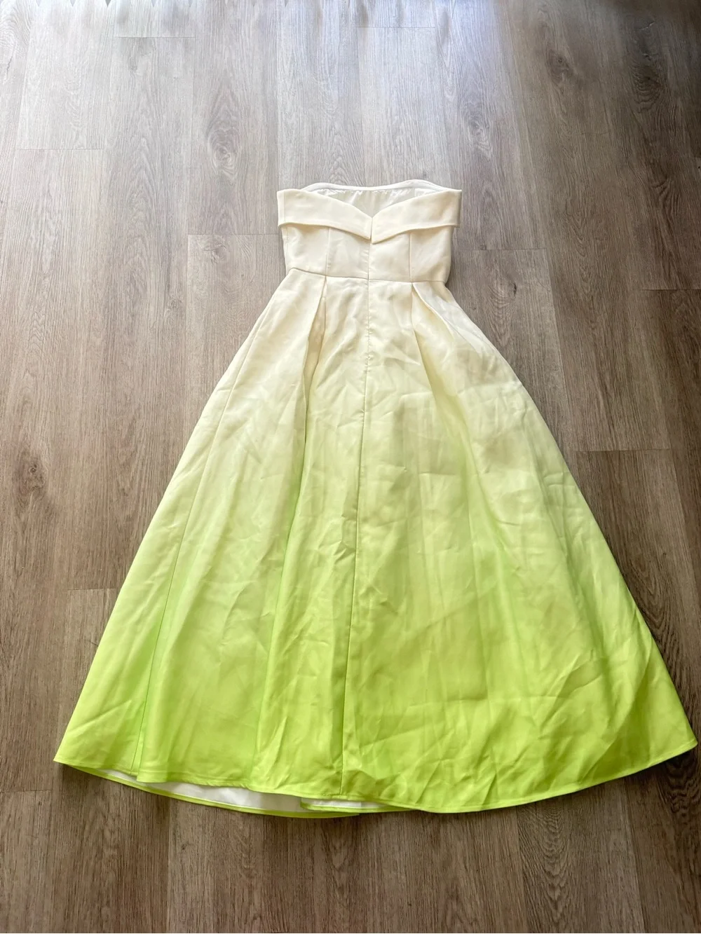 elliatt elisia green & pink floral print strapless satin maxi gown dress small - Picture 9 of 13